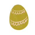 Olive Easter Egg with Pink Pattern Royalty Free Stock Photo